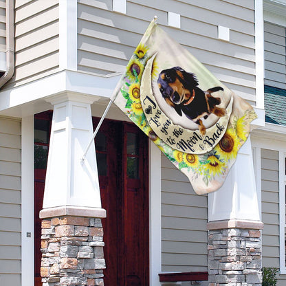 Dog Garden Flags, Dachshund I Love You To The Moon And Back Flag, Dog Flags For House, Dog Owner Gift