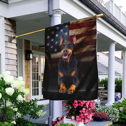 Dog Garden Flags, Doberman American Flag, Dog Flags For House, Dog Owner Gift
