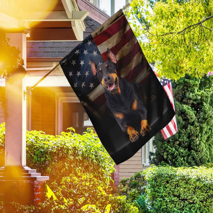 Dog Garden Flags, Doberman American Flag, Dog Flags For House, Dog Owner Gift