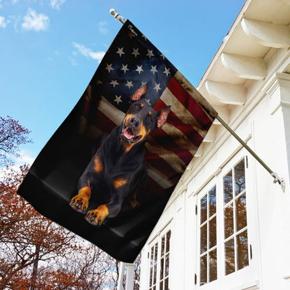 Dog Garden Flags, Doberman American Flag, Dog Flags For House, Dog Owner Gift