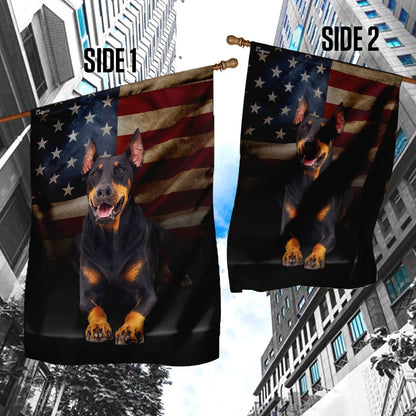 Dog Garden Flags, Doberman American Flag, Dog Flags For House, Dog Owner Gift