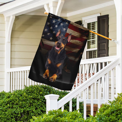 Dog Garden Flags, Doberman American Flag, Dog Flags For House, Dog Owner Gift