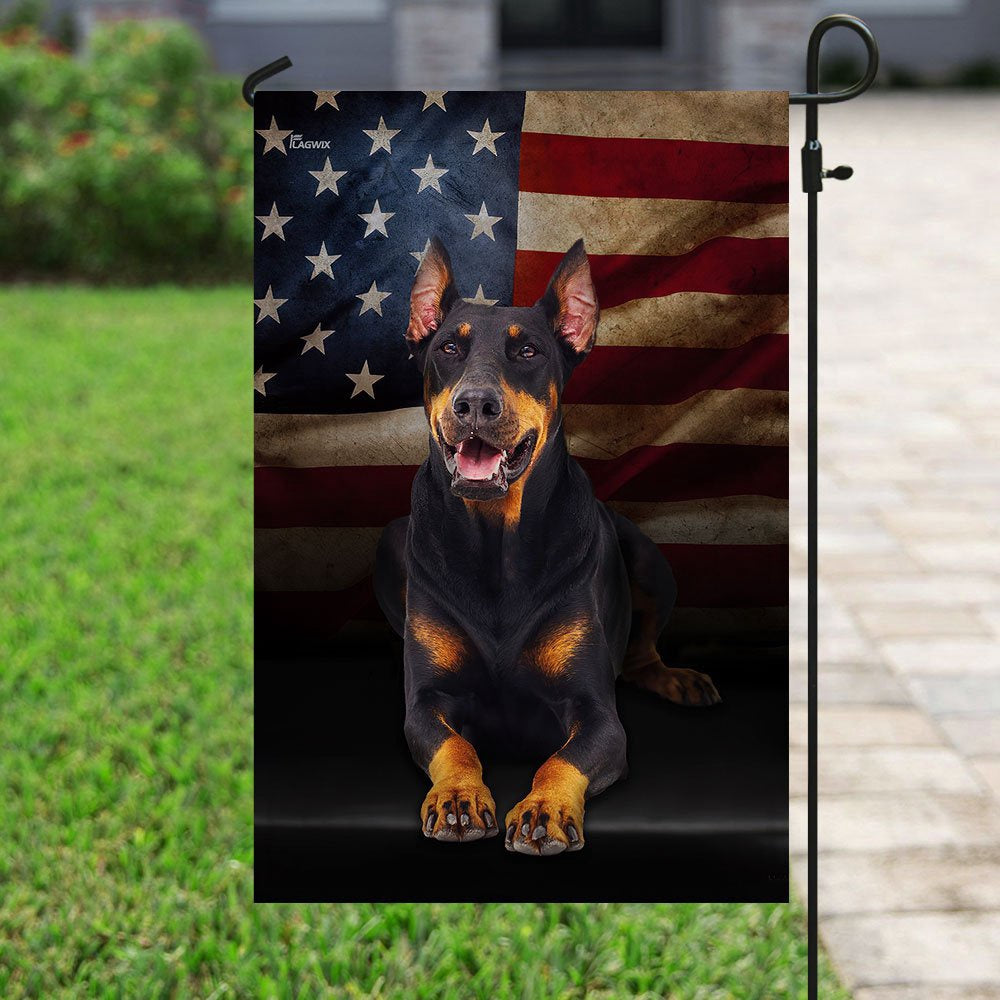 Dog Garden Flags, Doberman American Flag, Dog Flags For House, Dog Owner Gift