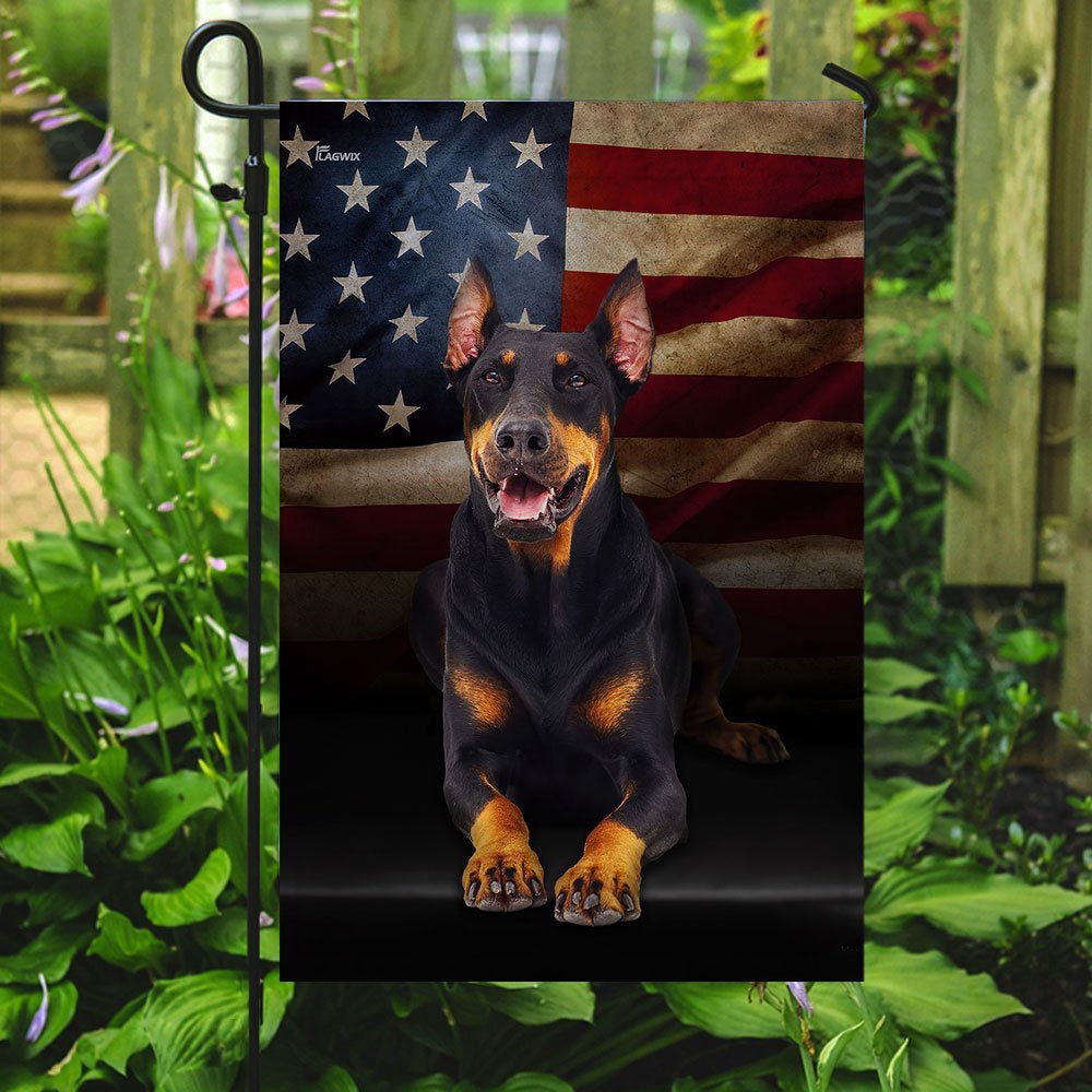 Dog Garden Flags, Doberman American Flag, Dog Flags For House, Dog Owner Gift