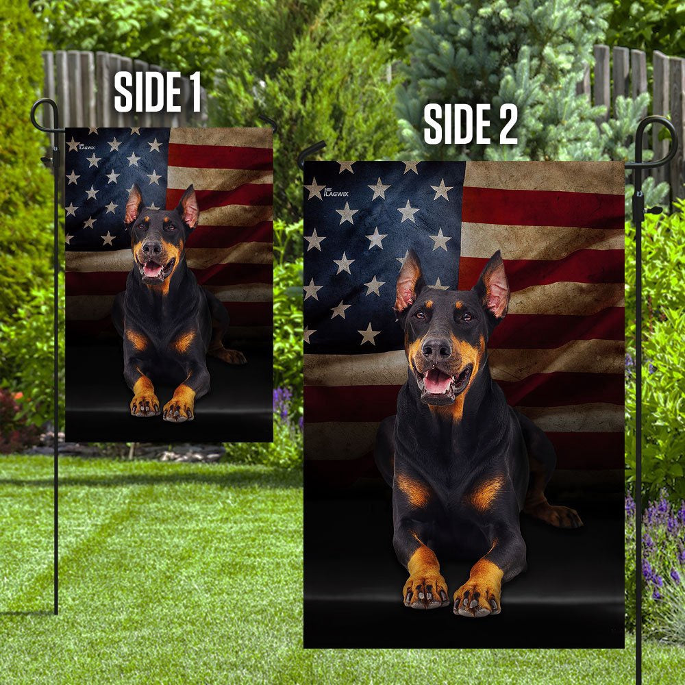 Dog Garden Flags, Doberman American Flag, Dog Flags For House, Dog Owner Gift
