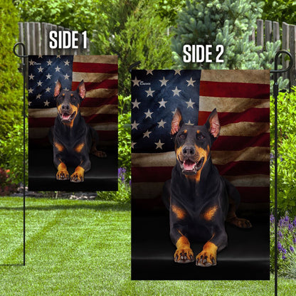 Dog Garden Flags, Doberman American Flag, Dog Flags For House, Dog Owner Gift