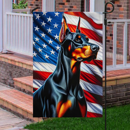 Dog Garden Flags,  Doberman Pinscher Dog American Flag, Dog Flags For House, Dog Owner Gift