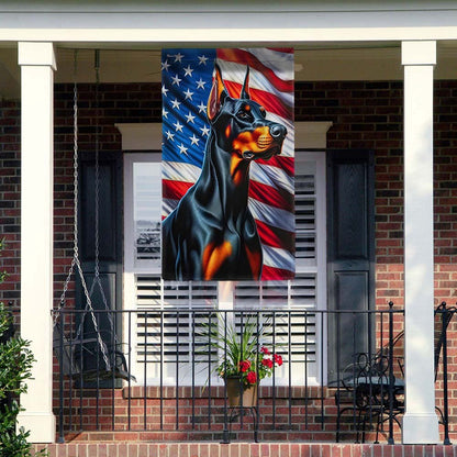 Dog Garden Flags,  Doberman Pinscher Dog American Flag, Dog Flags For House, Dog Owner Gift