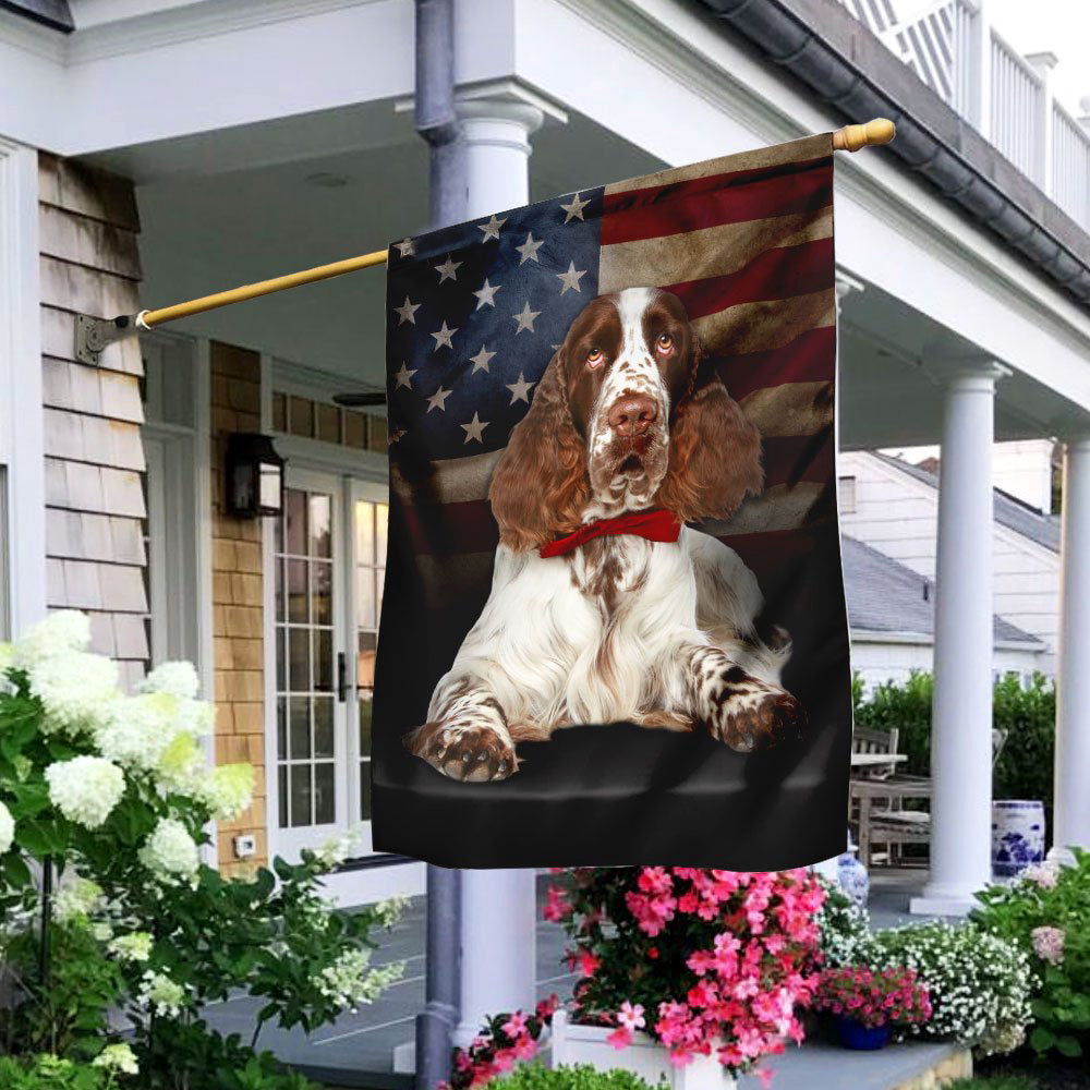 Dog Garden Flags, English Springer Spaniel Dog American Flag, Dog Flags For House, Dog Owner Gift