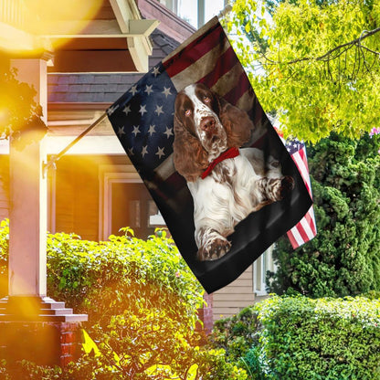 Dog Garden Flags, English Springer Spaniel Dog American Flag, Dog Flags For House, Dog Owner Gift