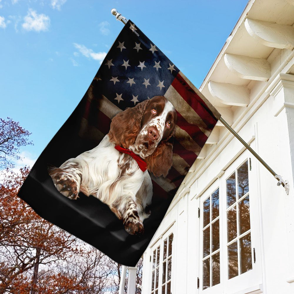 Dog Garden Flags, English Springer Spaniel Dog American Flag, Dog Flags For House, Dog Owner Gift
