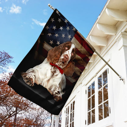 Dog Garden Flags, English Springer Spaniel Dog American Flag, Dog Flags For House, Dog Owner Gift