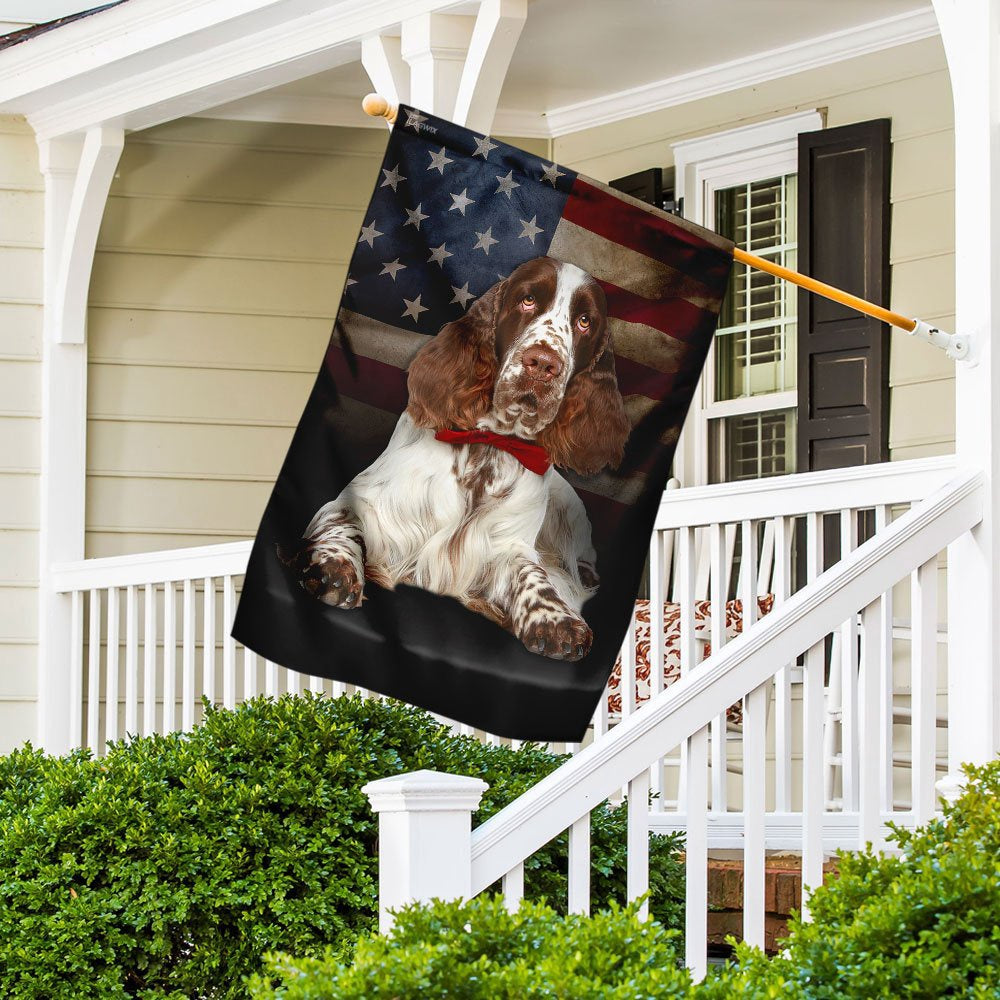 Dog Garden Flags, English Springer Spaniel Dog American Flag, Dog Flags For House, Dog Owner Gift
