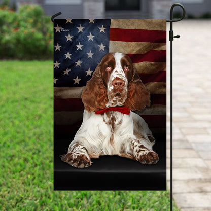 Dog Garden Flags, English Springer Spaniel Dog American Flag, Dog Flags For House, Dog Owner Gift