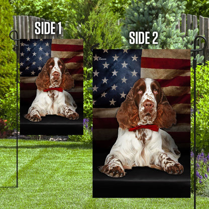 Dog Garden Flags, English Springer Spaniel Dog American Flag, Dog Flags For House, Dog Owner Gift