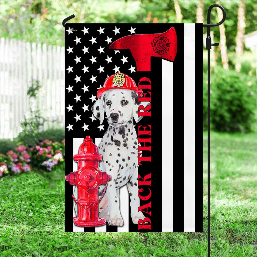 Dog Garden Flags, Firefighter Dalmatian Fire Dog Flag Back The Red, Dog Flags For House, Dog Owner Gift