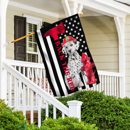 Dog Garden Flags, Firefighter Dalmatian Fire Dog Flag Back The Red, Dog Flags For House, Dog Owner Gift