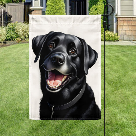 Dog Garden Flags,  Funny Black Labrador Dog Flag, Dog Flags For House, Dog Owner Gift