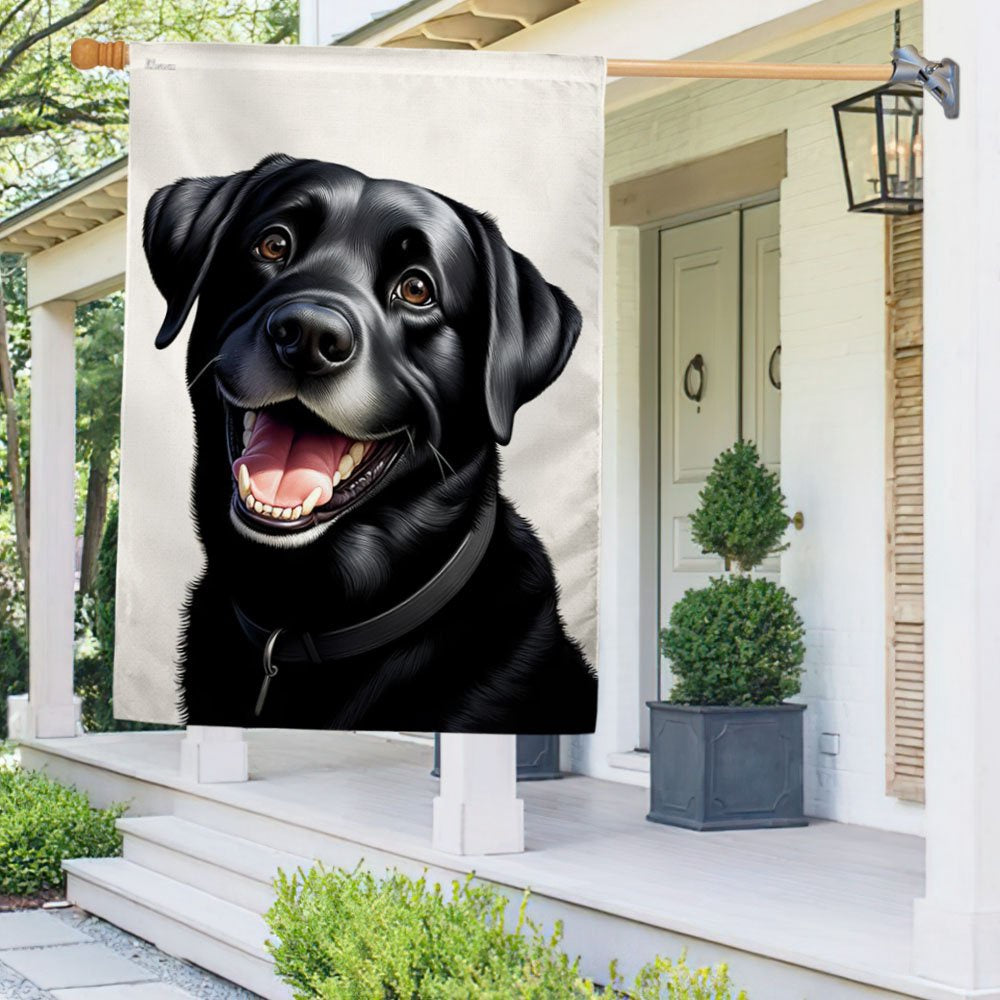 Dog Garden Flags,  Funny Black Labrador Dog Flag, Dog Flags For House, Dog Owner Gift