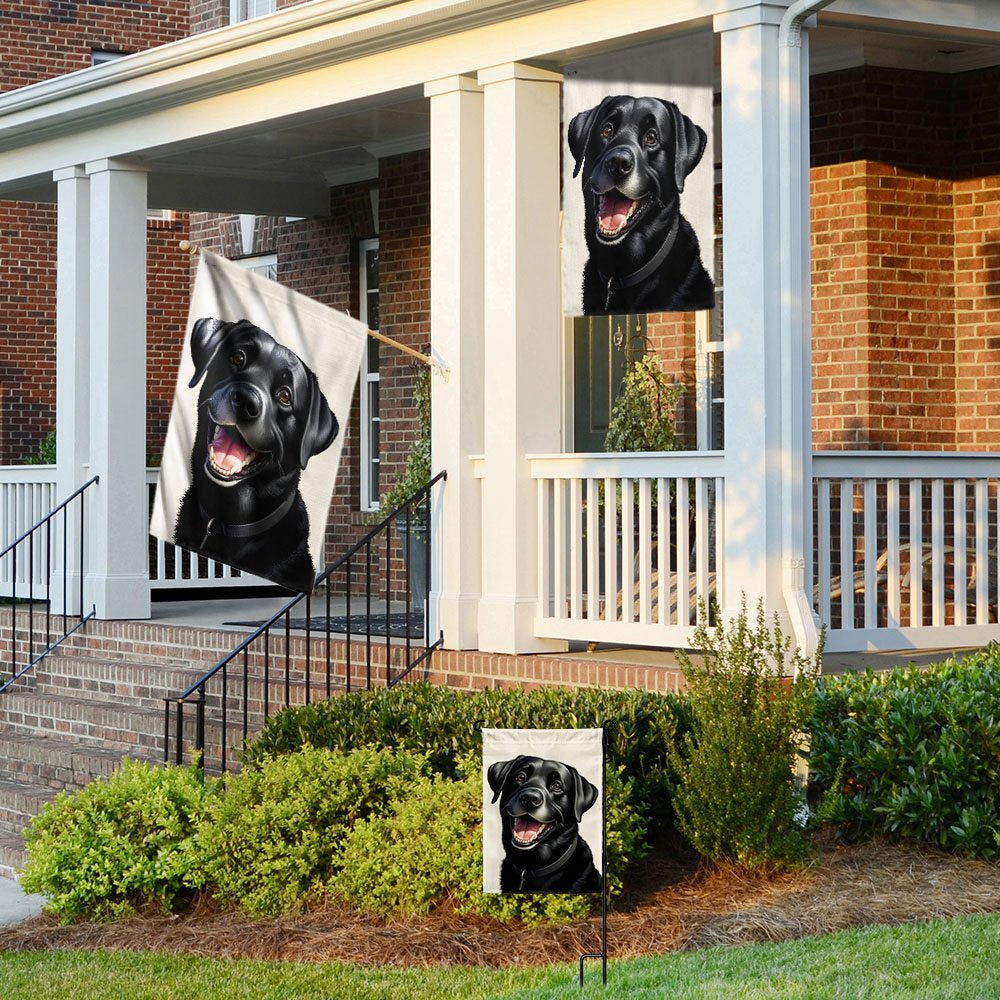 Dog Garden Flags,  Funny Black Labrador Dog Flag, Dog Flags For House, Dog Owner Gift
