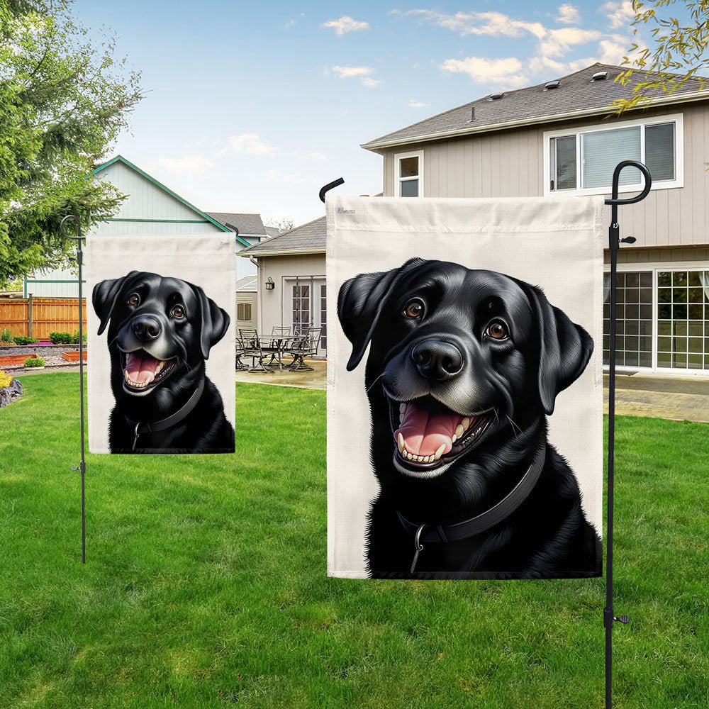 Dog Garden Flags,  Funny Black Labrador Dog Flag, Dog Flags For House, Dog Owner Gift
