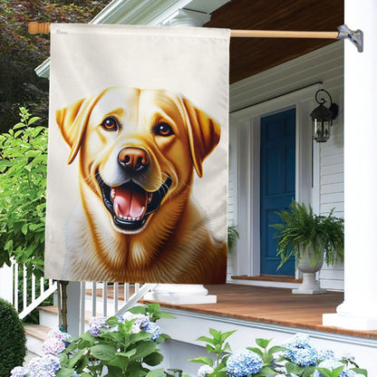 Dog Garden Flags,  Funny Yellow Labrador Dog Flag, Dog Flags For House, Dog Owner Gift