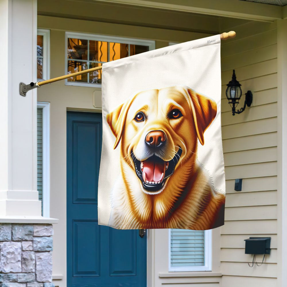 Dog Garden Flags,  Funny Yellow Labrador Dog Flag, Dog Flags For House, Dog Owner Gift