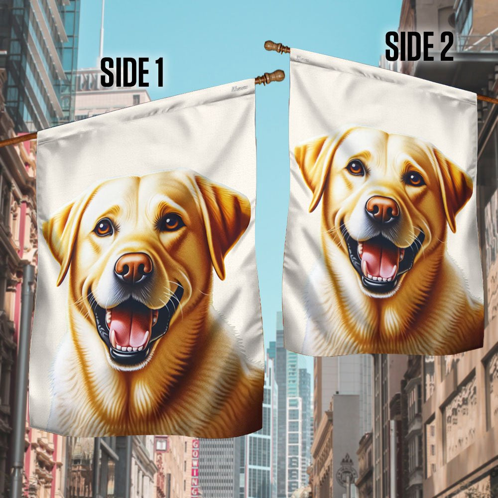 Dog Garden Flags,  Funny Yellow Labrador Dog Flag, Dog Flags For House, Dog Owner Gift