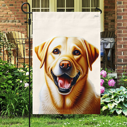 Dog Garden Flags,  Funny Yellow Labrador Dog Flag, Dog Flags For House, Dog Owner Gift