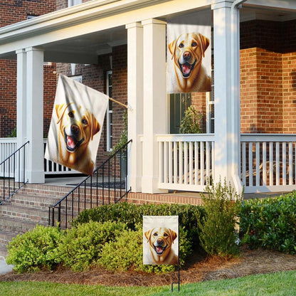 Dog Garden Flags,  Funny Yellow Labrador Dog Flag, Dog Flags For House, Dog Owner Gift