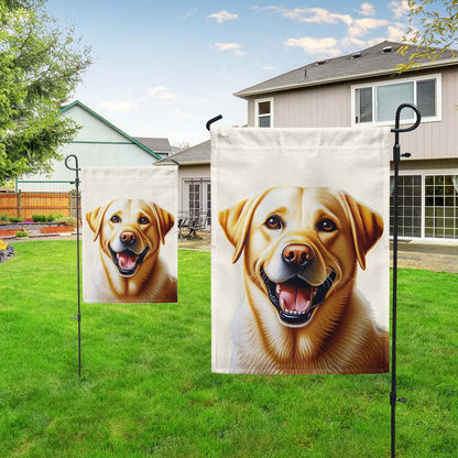 Dog Garden Flags,  Funny Yellow Labrador Dog Flag, Dog Flags For House, Dog Owner Gift