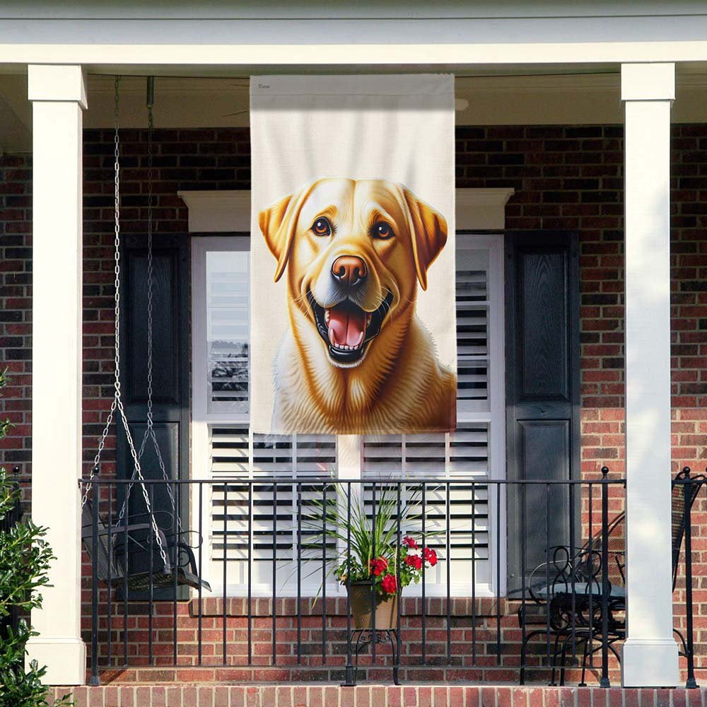 Dog Garden Flags,  Funny Yellow Labrador Dog Flag, Dog Flags For House, Dog Owner Gift