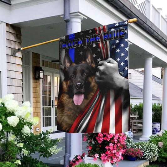 Dog Garden Flags, German Shepherd - Back The Blue Flag, Dog Flags For House, Dog Owner Gift