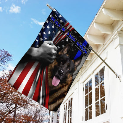 Dog Garden Flags, German Shepherd - Back The Blue Flag, Dog Flags For House, Dog Owner Gift