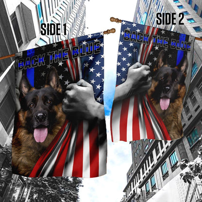 Dog Garden Flags, German Shepherd - Back The Blue Flag, Dog Flags For House, Dog Owner Gift