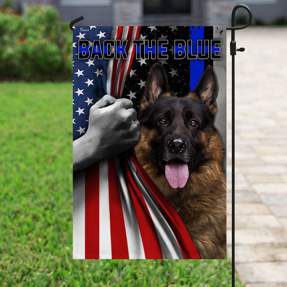 Dog Garden Flags, German Shepherd - Back The Blue Flag, Dog Flags For House, Dog Owner Gift