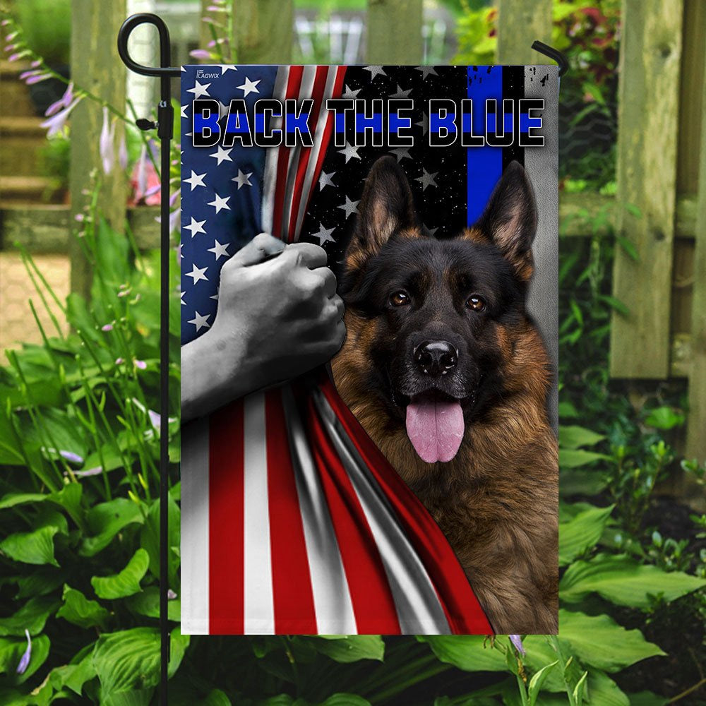 Dog Garden Flags, German Shepherd - Back The Blue Flag, Dog Flags For House, Dog Owner Gift