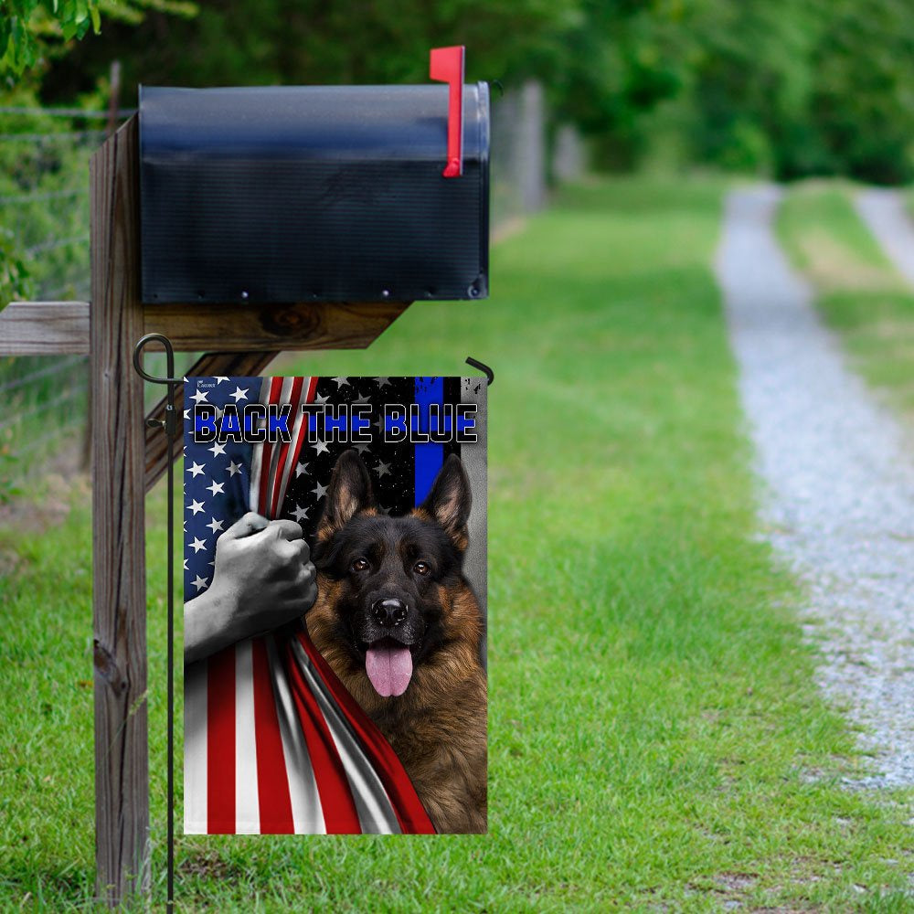 Dog Garden Flags, German Shepherd - Back The Blue Flag, Dog Flags For House, Dog Owner Gift
