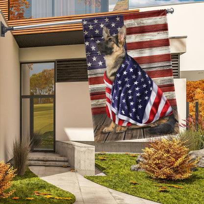 Dog Garden Flags, German Shepherd 1 American Flag, Dog Flags For House, Dog Owner Gift