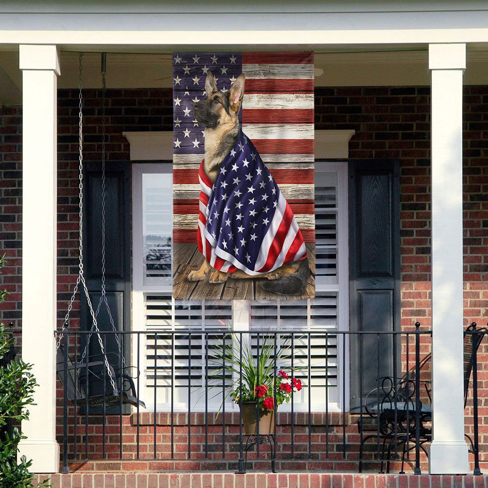 Dog Garden Flags, German Shepherd 1 American Flag, Dog Flags For House, Dog Owner Gift