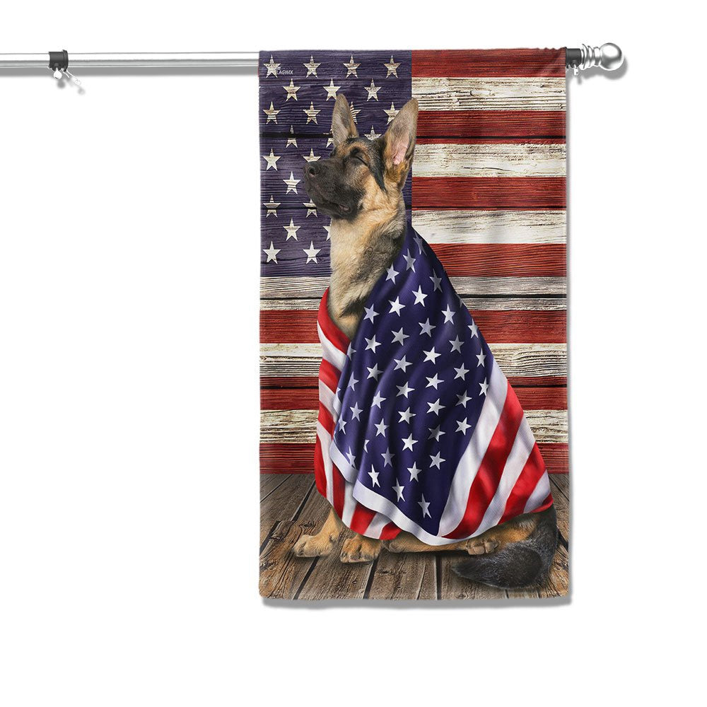 Dog Garden Flags, German Shepherd 1 American Flag, Dog Flags For House, Dog Owner Gift