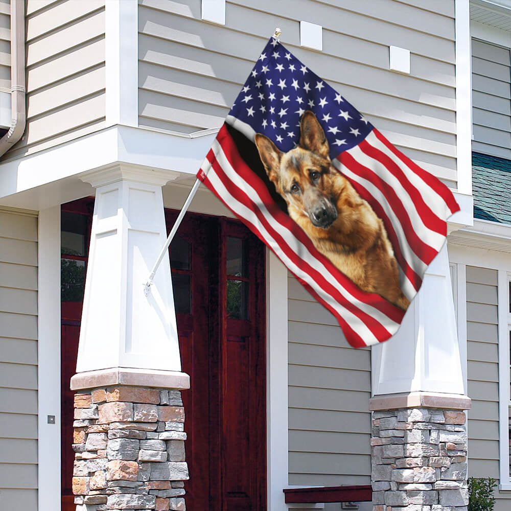 Dog Garden Flags, German Shepherd American Flag, Dog Flags For House, Dog Owner Gift