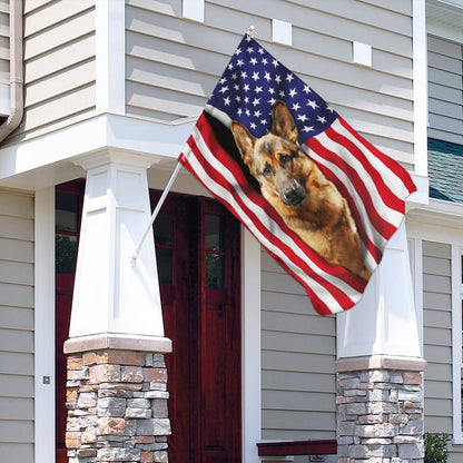 Dog Garden Flags, German Shepherd American Flag, Dog Flags For House, Dog Owner Gift