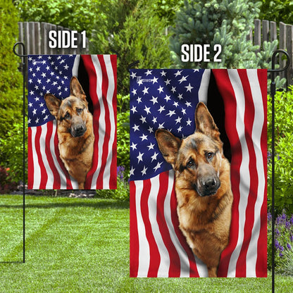 Dog Garden Flags, German Shepherd American Flag, Dog Flags For House, Dog Owner Gift