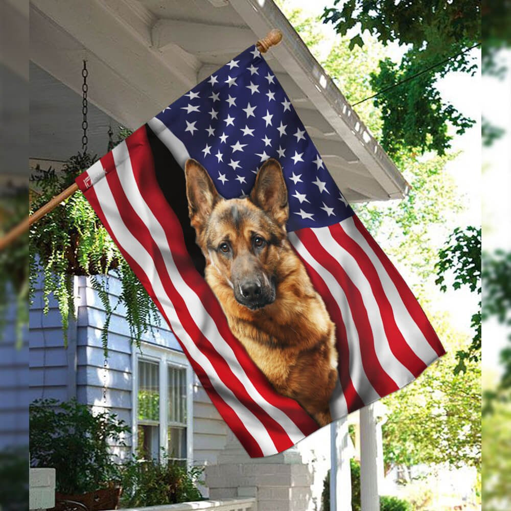 Dog Garden Flags, German Shepherd American Flag, Dog Flags For House, Dog Owner Gift