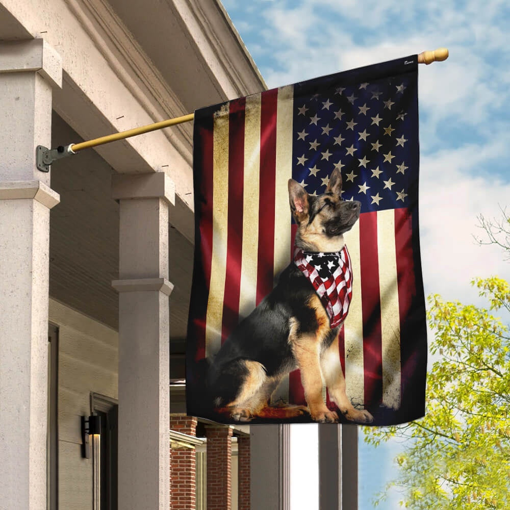 Dog Garden Flags, German Shepherd American Flags, Dog Flags For House, Dog Owner Gift