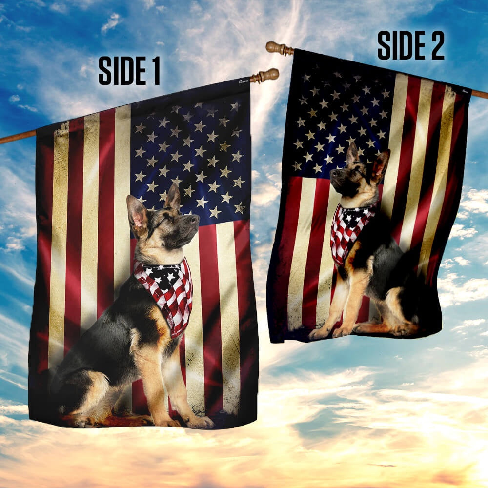 Dog Garden Flags, German Shepherd American Flags, Dog Flags For House, Dog Owner Gift