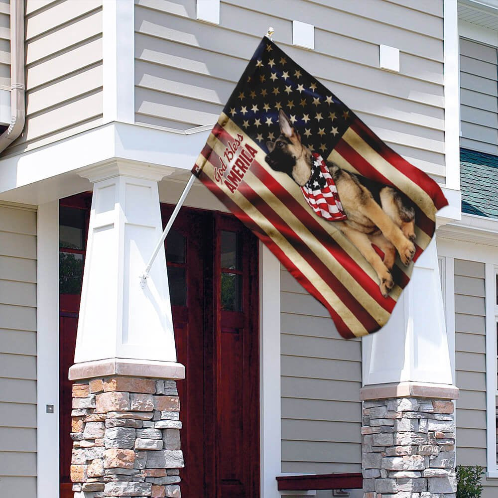Dog Garden Flags, German Shepherd American US Flag, Dog Flags For House, Dog Owner Gift