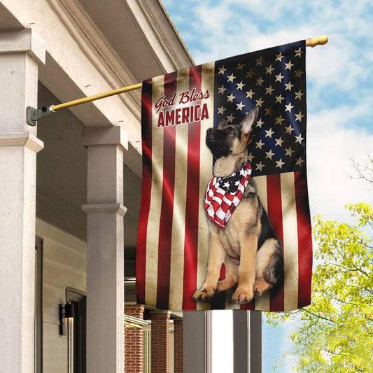 Dog Garden Flags, German Shepherd American US Flag, Dog Flags For House, Dog Owner Gift
