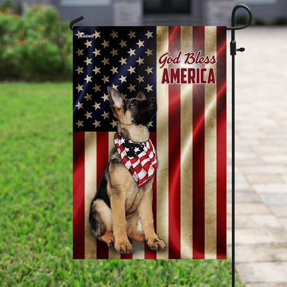 Dog Garden Flags, German Shepherd American US Flag, Dog Flags For House, Dog Owner Gift